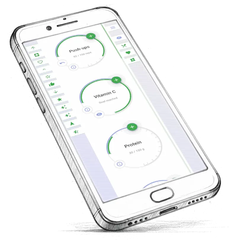 Drawn representation of Counter app on mobile
